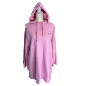 Lazy Oaf Pink Hooded Sweatshirt Dress